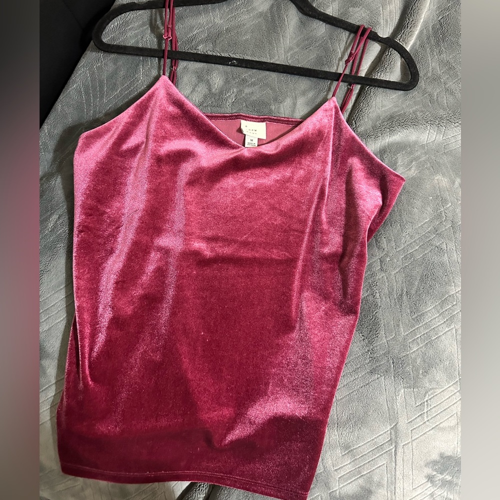 A New Day Velvet burgundy tank top medium - Picture 3 of 3
